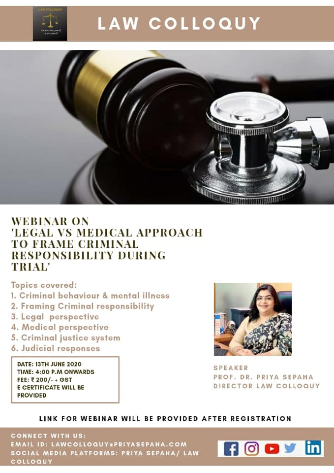 LEGAL VS MEDICAL APPROACH TO FRAME CRIMINAL RESPONSIBILITY DURING TRIAL