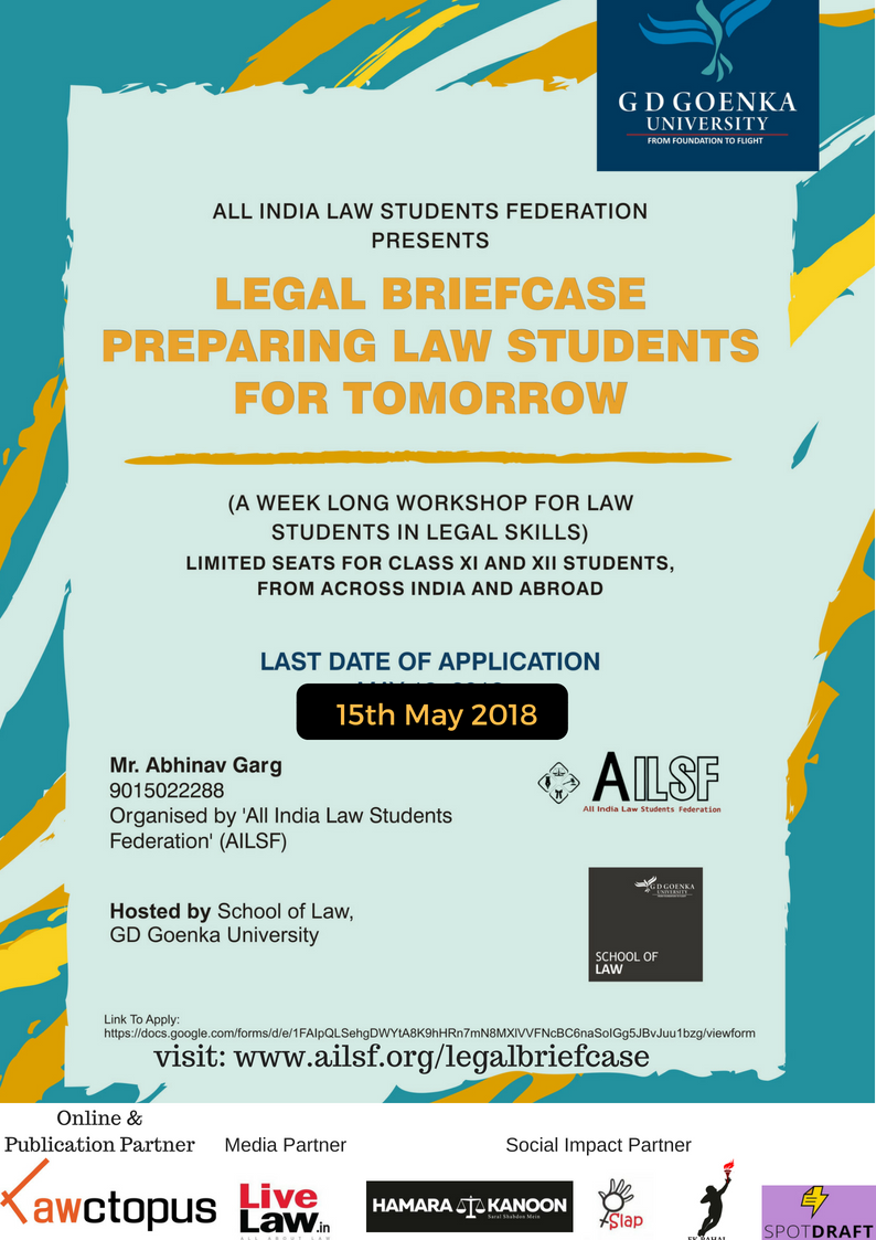 SUMMER SCHOOL 'LEGAL BRIEFCASE'  (A great opportunity to connect with Legal Experts, Industry Leaders!)