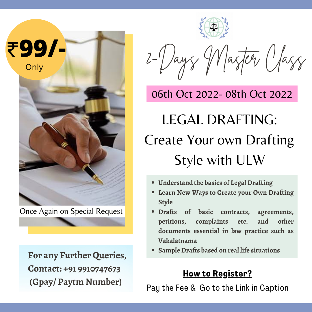 A 2 Day Master Class in Legal Drafting