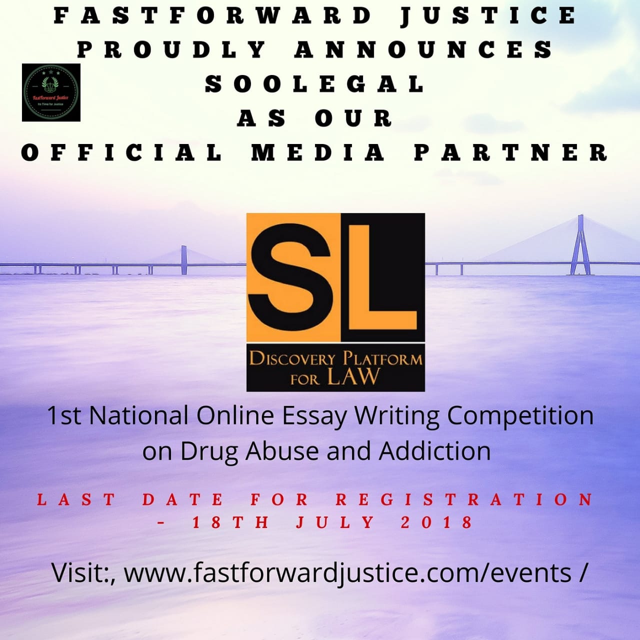FASTFORWARD JUSTICE’S 1ST NATIONAL ESSAY WRITING COMPETITION-2018 ON DRUG ABUSE AND ADDICTION[Register by 18th july]