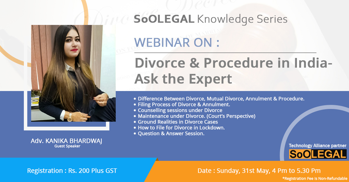 Webinar on : Divorce & Procedure in India- Ask the Expert