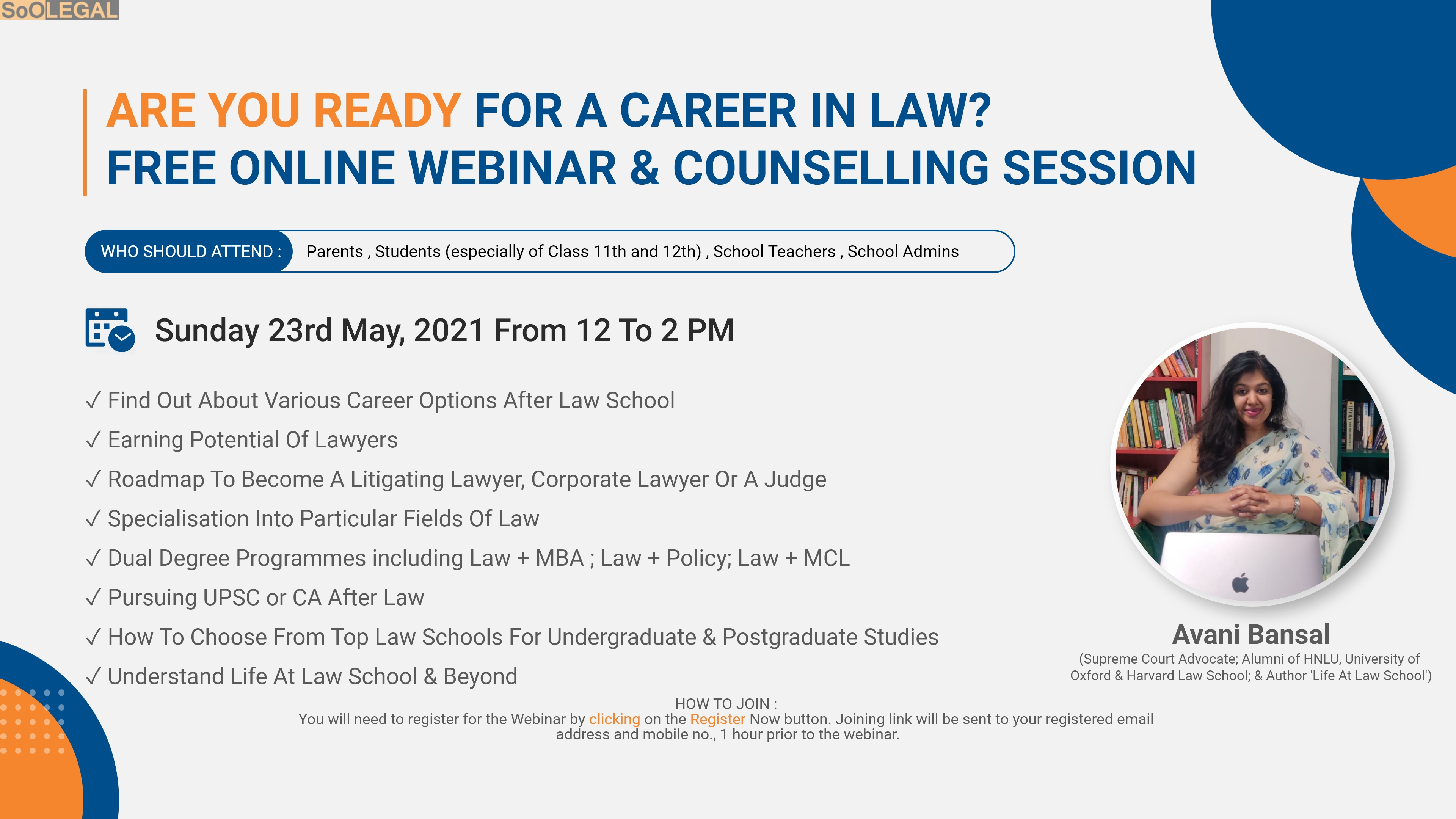 ARE YOU READY FOR A CAREER IN LAW? FREE ONLINE WEBINAR & COUNSELLING SESSION