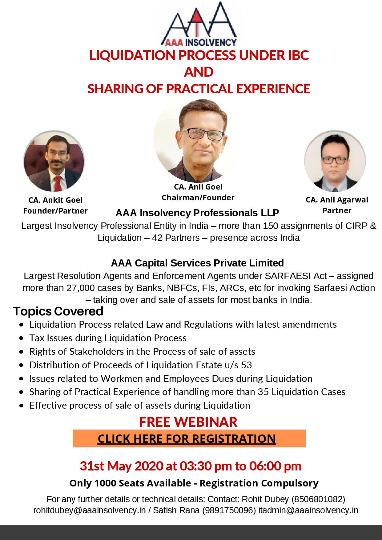 Webinar on Liquidation Process under IBC & Sharing of Practical Experience