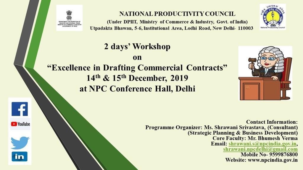National Productivity Council - Excellence in Drafting Commercial Contracts