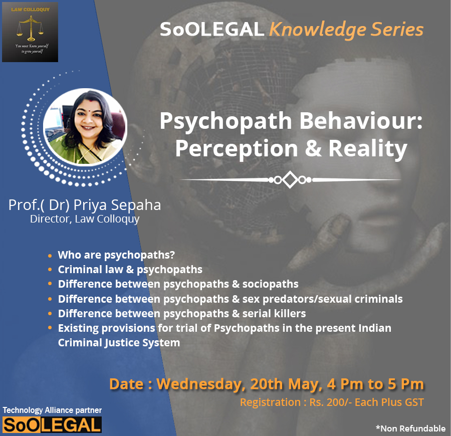 Live Webinar on - Psychopath Behaviour: Perception & Reality