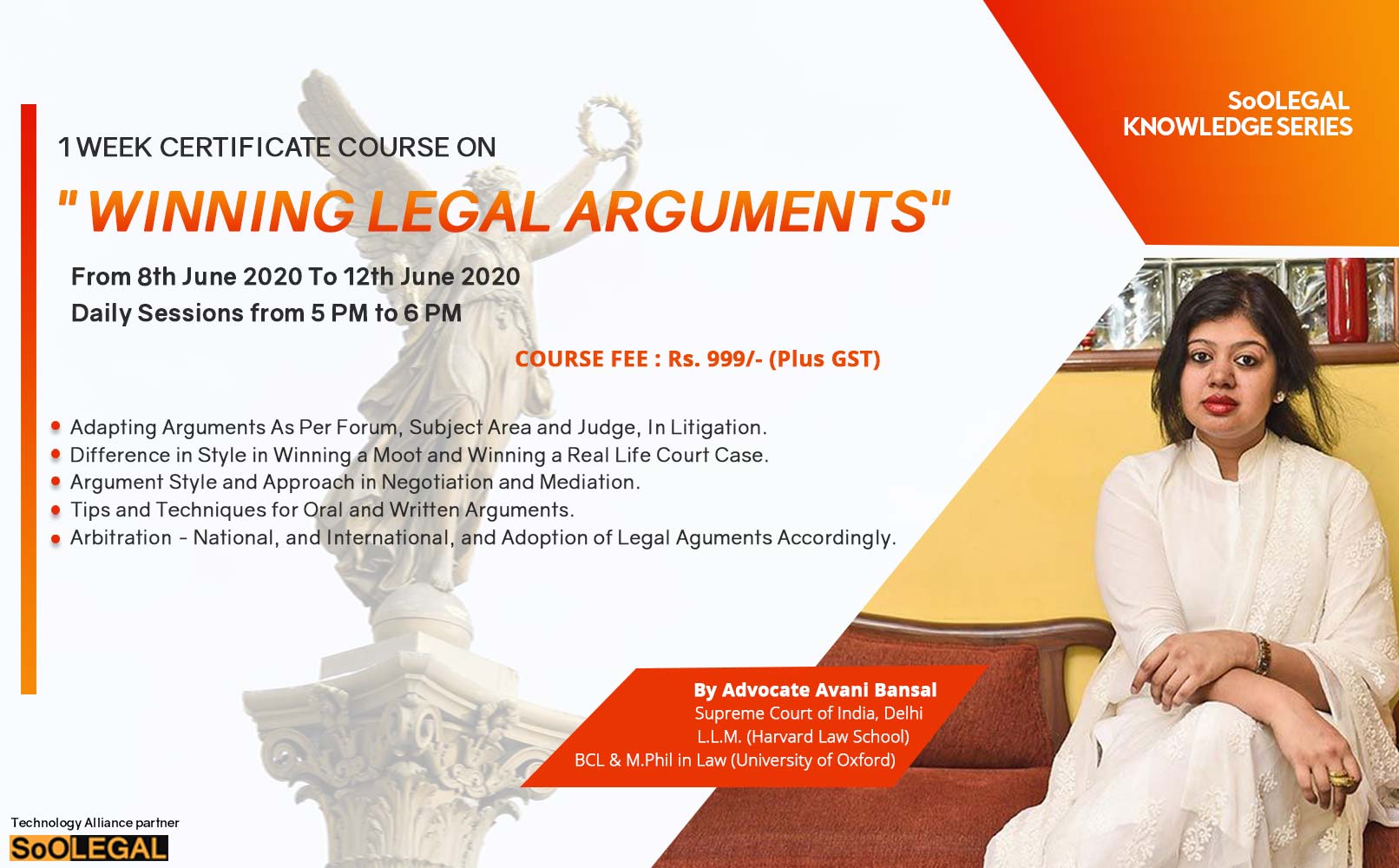 1 WEEK CERTIFICATE COURSE ON: WINNING LEGAL ARGUMENTS