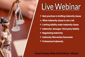 Lawyers: Live Webinar on Indemnity
