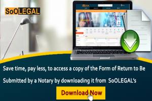 Legal Document: Form of Return to be Submitted by a Notary