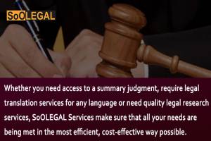 Summary Judgment, Legal Translation Services, Legal Research