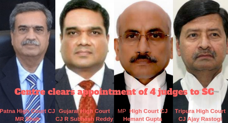Supreme Court to have new judges, Centre clears appointment of 4 judges to SC