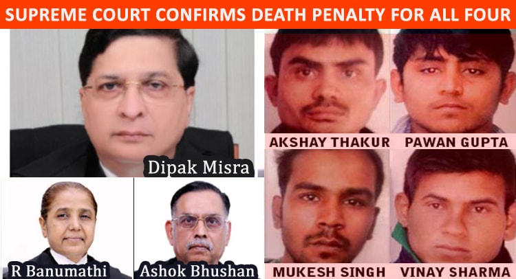 Nirbhaya Gangrape Judgement: Supreme Court confirms death penalty for all four convicts (Read Judgement)