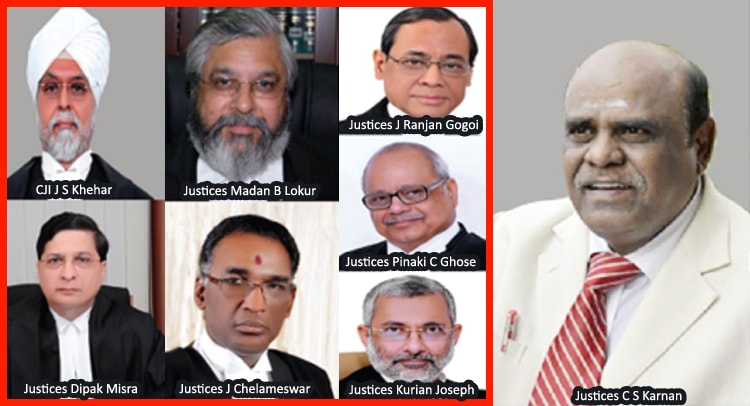 Calcutta HC Judge Justice C S Karnan ordered non-bailable warrants against 7 judges of the Supreme Court