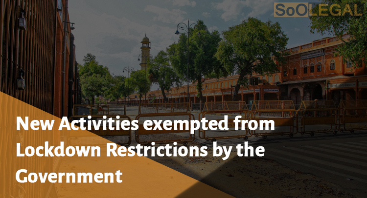 New activities exempted from lockdown restrictions by the Government