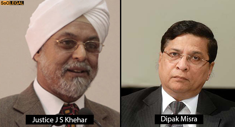 CJI Khehar Recommends Justice Dipak Misra As Next CJI