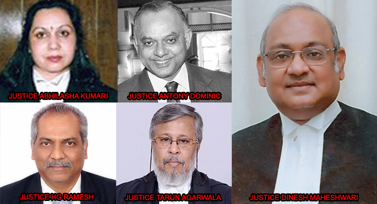 New Chief Justices appointment for five High Courts