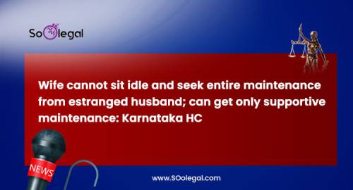 Wife cannot sit idle and seek entire maintenance from estranged husband; can get only supportive maintenance: Karnataka HC