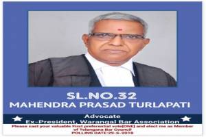 Visionary , Senior Advocate Mahendra Prasad to test his luck in upcoming Telangana State  Bar Council Elections